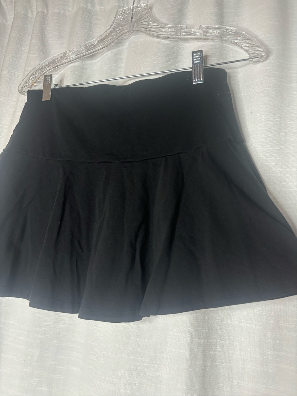 Divided Black Flared Mini Skirt